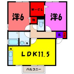 クレストコートＡ/Ｂ（高崎市矢中町）の物件間取画像